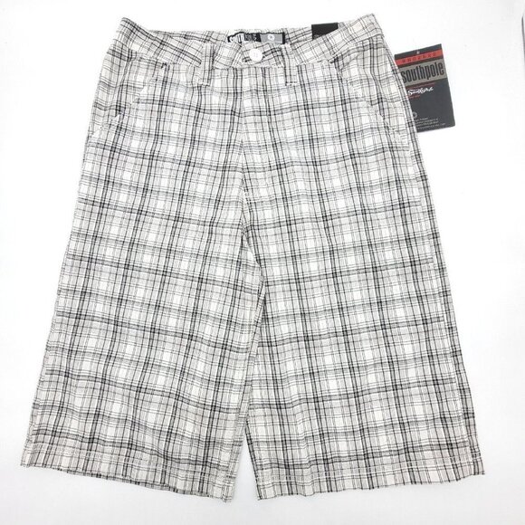 Southpole Other - South Pole Junior Girls 16 Bermuda Shorts Black Woven Plaid White Silver Golf